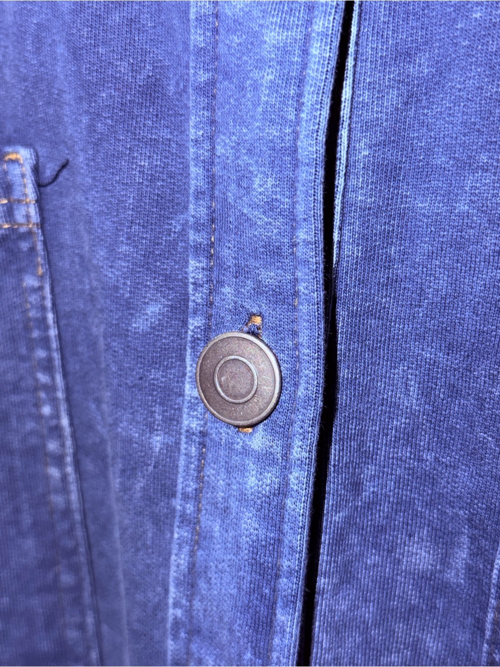 Washed Blue Button-Front Shirt Jacket - Lightweight Layer - Picture 3 of 4